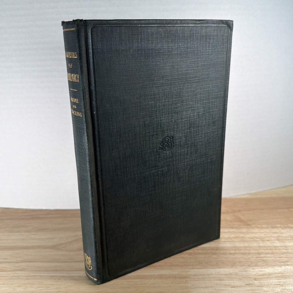 1939 FUNDAMENTALS OF PHARMACY HARDCOVER BOOK BY BLOME & STOCKING Green